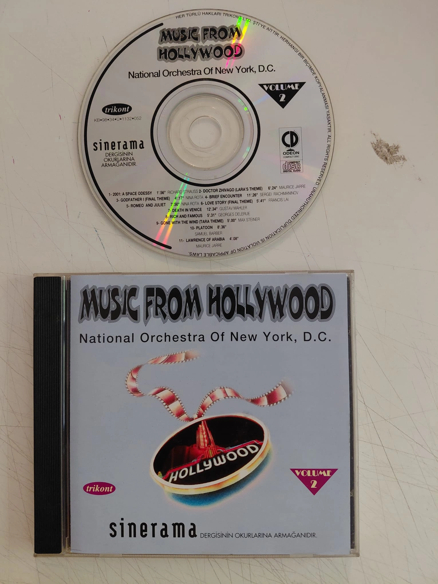 Music From Hollywood (Film Müzikleri /Godfather /Love Story ...) - Türkiye Basım  CD Albüm-2.el