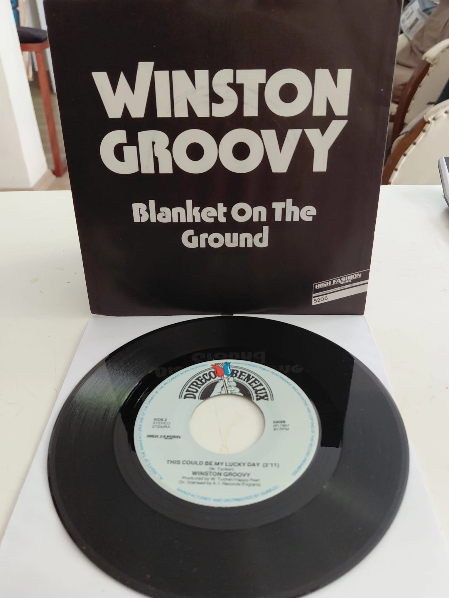 Winston Groovy ‎– Blanket On The Ground - 1987  Hollanda Basım 45 lik Plak-2.el