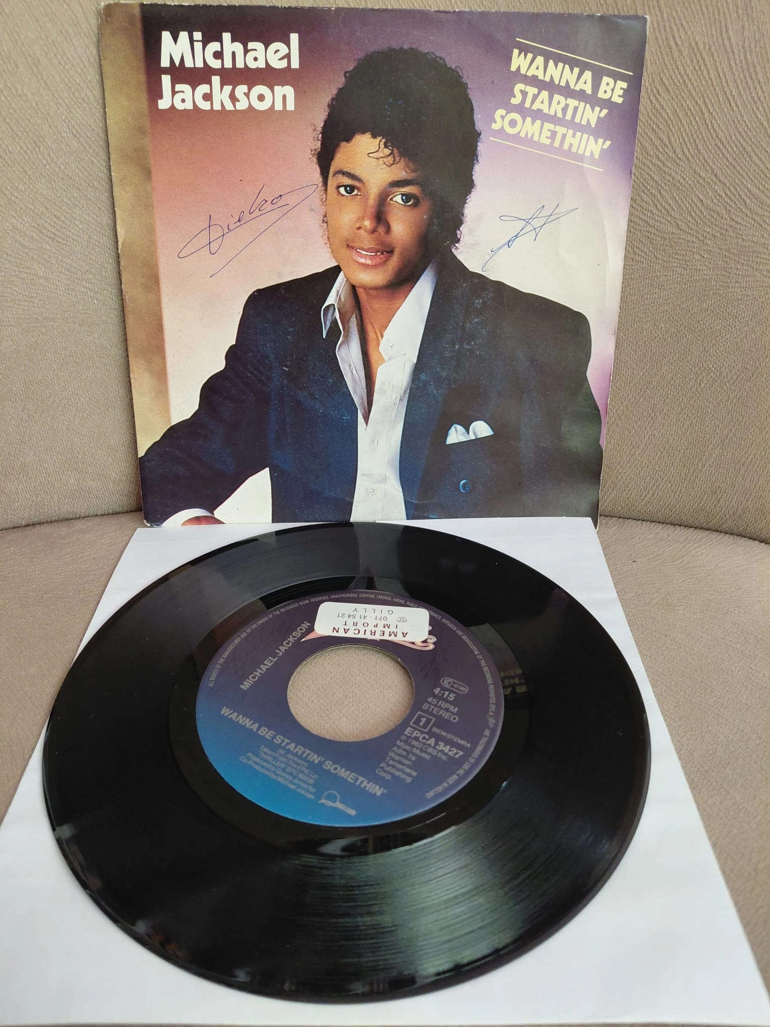 MICHAEL JACKSON -  Wanna Be Startin’ Somethin’ - 1983  Hollanda Basım  45lik Plak-2.el