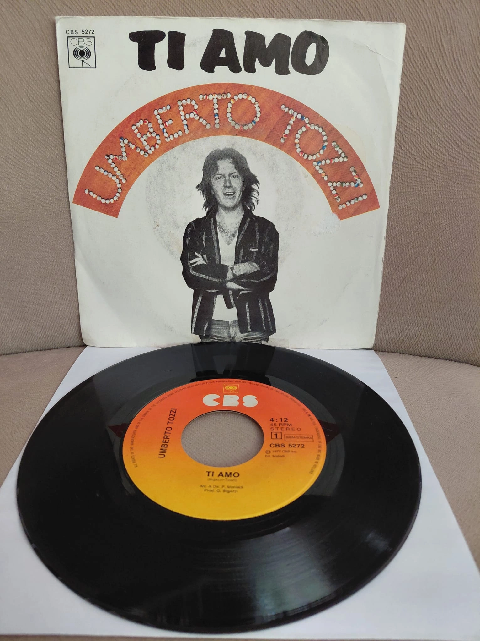 Umberto Tozzi  – Ti Amo  - 1977  Hollanda Basım 45’lik  Plak