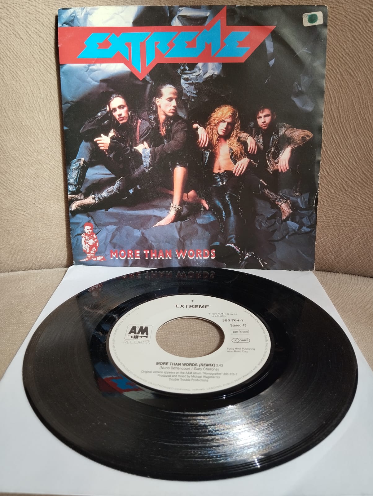 Extreme – More Than Words -  1991 Belçika Basım  45 lik Plak-2.el