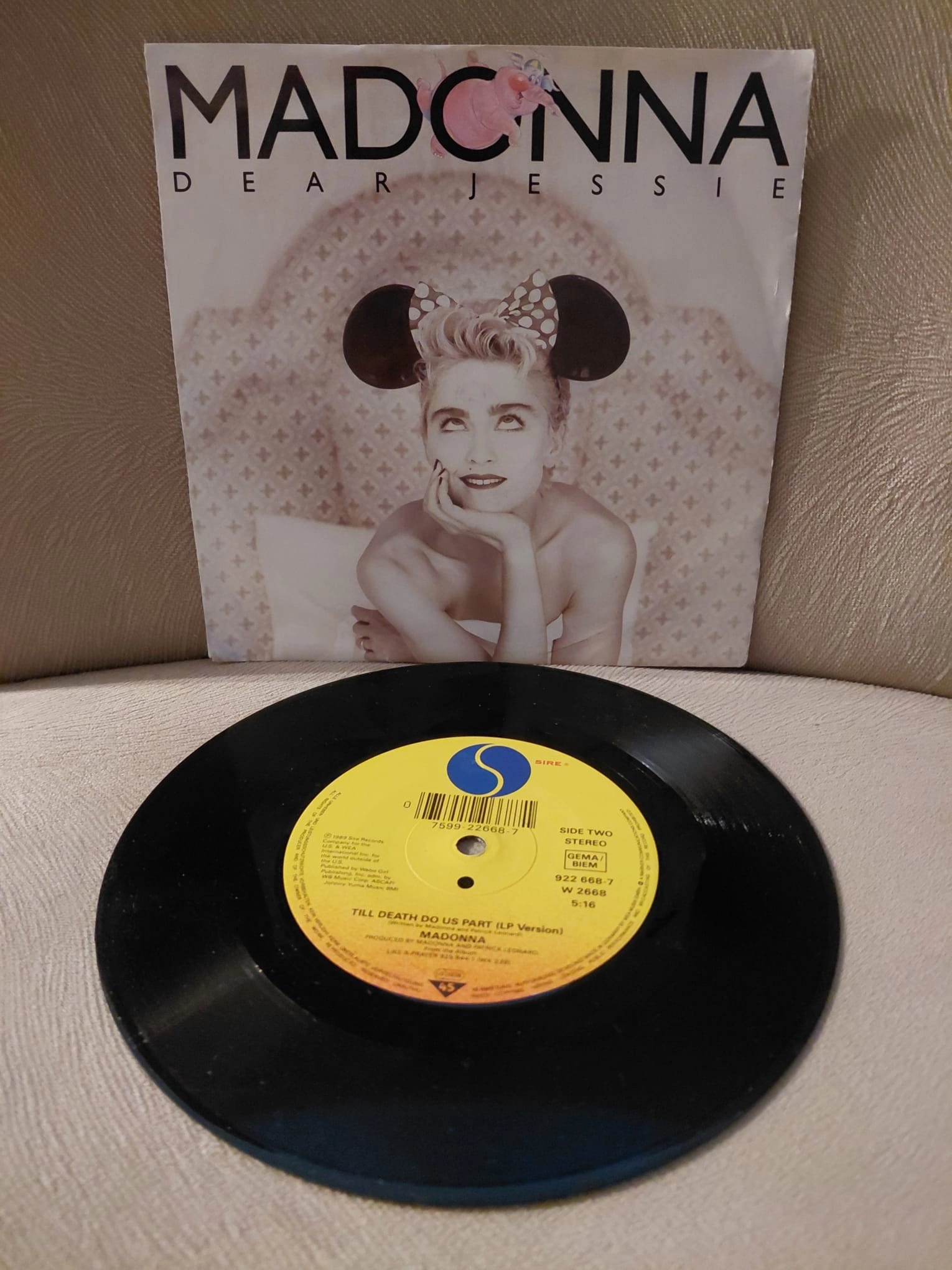 Madonna  –  Dear Jessie -  1989  Almanya Basım 45lik Plak