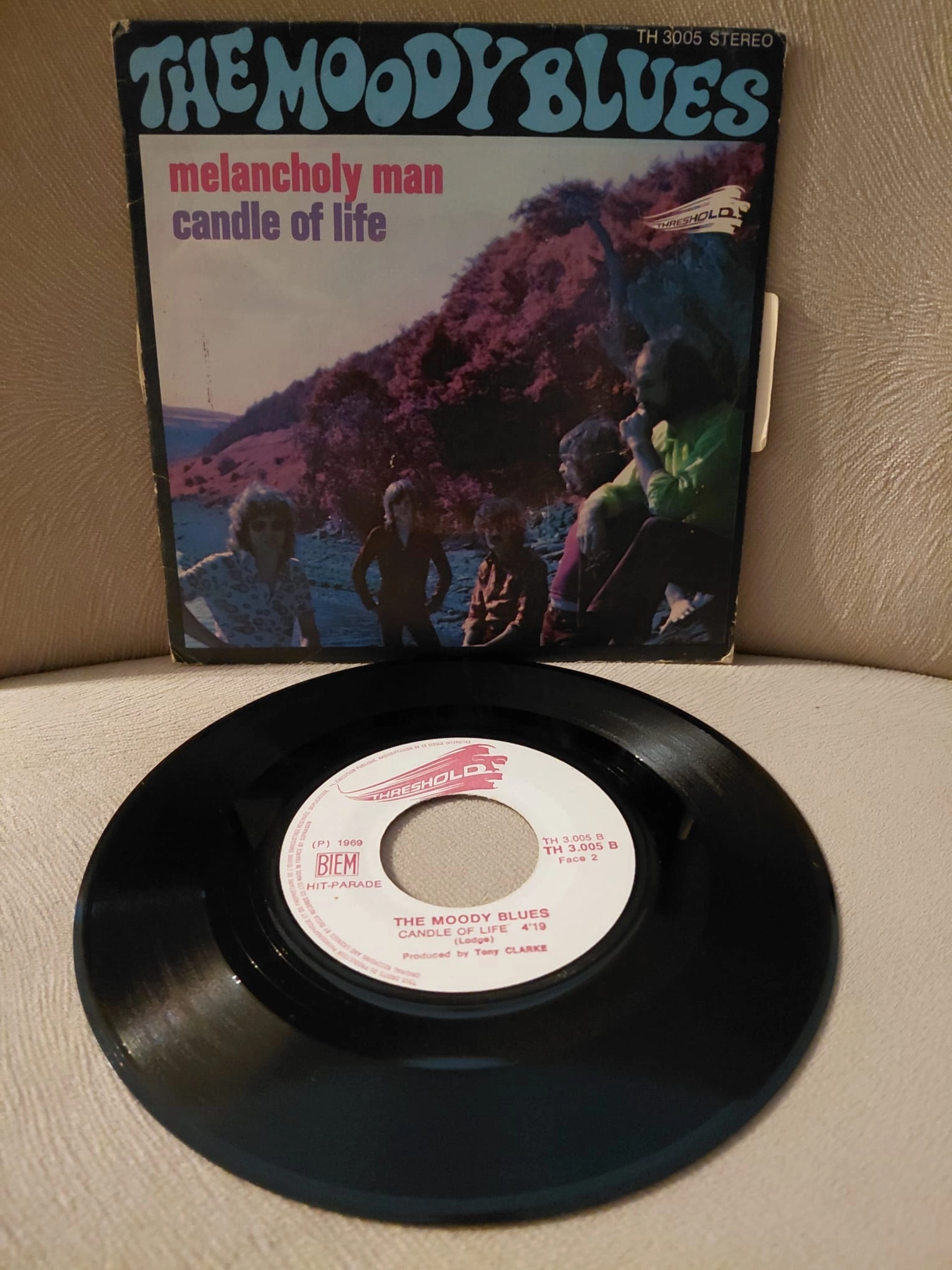 The Moody Blues  – Melancholy Man / Candle Of Life -  1970  Fransa Basım 45lik Plak