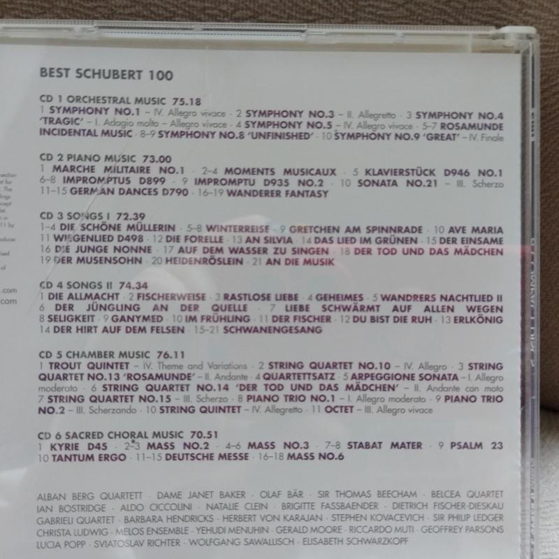 100 Best Schubert  -  2011 Avrupa  Basım  2. El Kitapçıklı  6XCD  Box