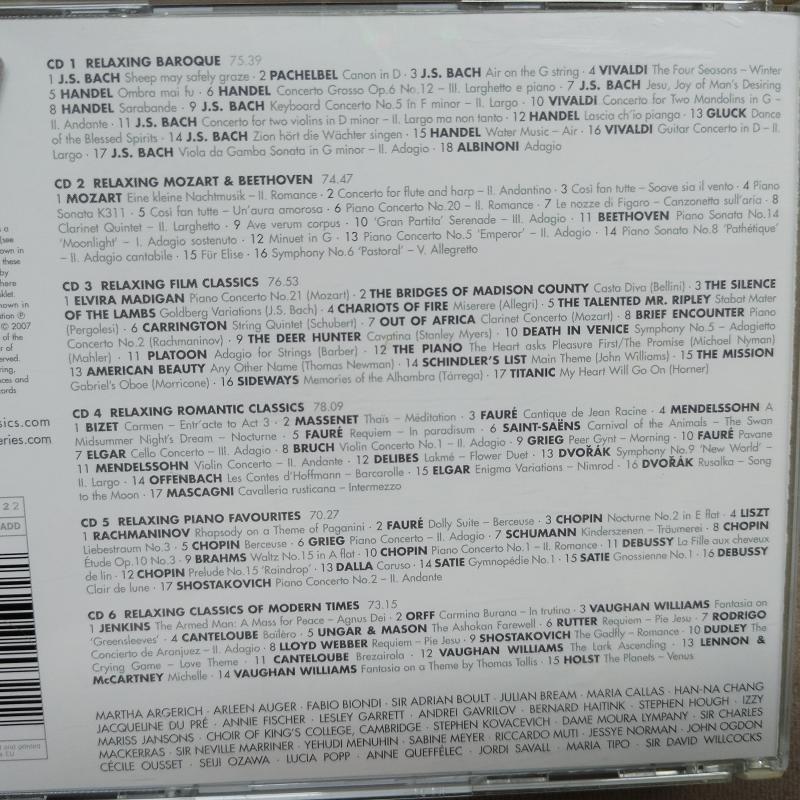 Best Relaxing Classics 100  -  2007 Avrupa  Basım  2. El Kitapçıklı 6XCD Box