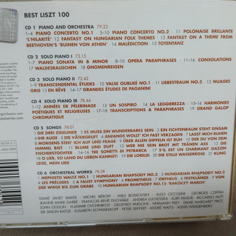 Best Liszt  100  -  2011 Avrupa  Basım  2. El Kitapçıklı 6XCD Box