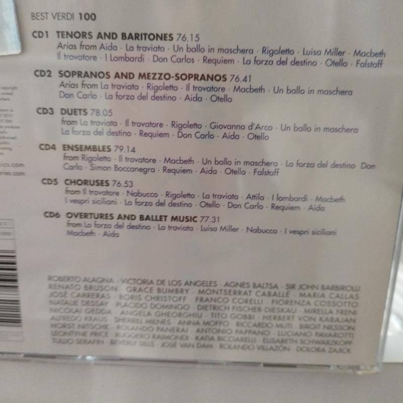 Best Verdi 100 -  2010 Avrupa Basım  2. El Kitapçıklı 6XCD  Albüm