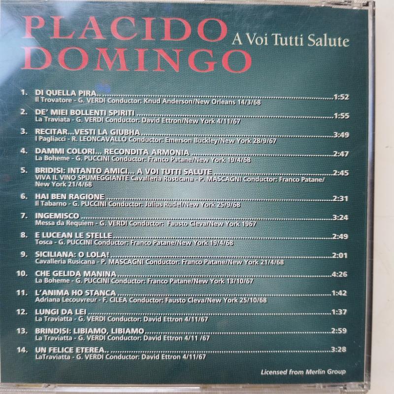 Placido Domingo /  a voi tutti salute  – Hollanda Basım -  2. El  CD Albüm