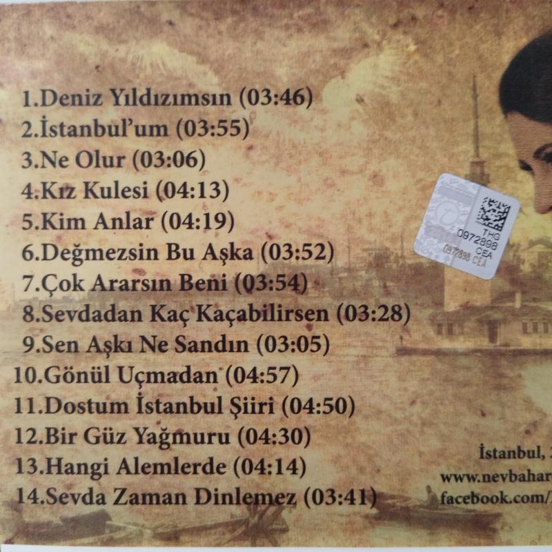 Nevbahar Özel  /  İstanbul’un hatırına –  2014 Türkiye Basım  -  2. El Digipak  CD  Albüm