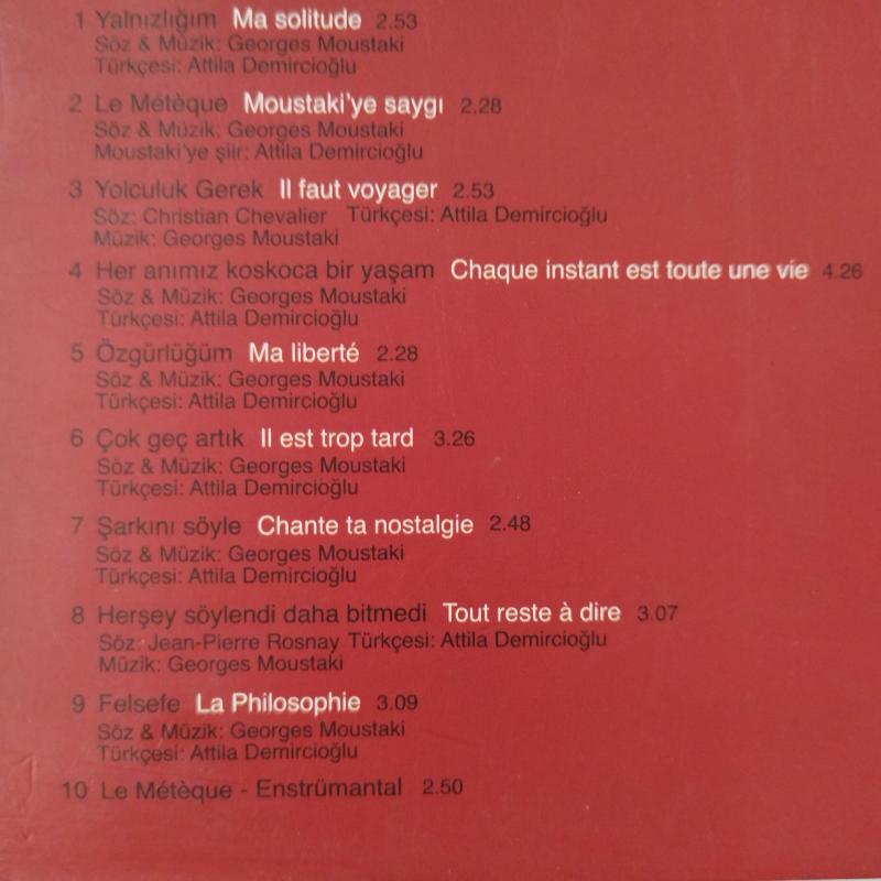 Moustaki’l Şarkılar -  Attila Demircioğlu  –   2007 Türkiye Basım  -  2. El  CD Albüm