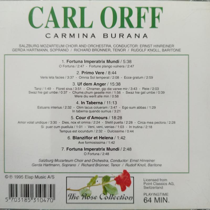 Carl Orff –  Carmina Burana  - 1995 Danimarka Basım - 2. El  CD Albüm