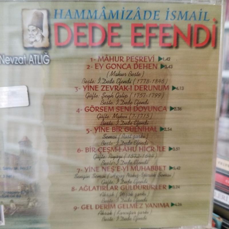 HAMMAMİZADE İSMAİL DEDE EFENDİ - YÖNETEN NEVZAT ATLIĞ - KLASİK TÜRK MUSIKİSİ KOLEKSİYONU 8 - 1994 TÜRKİYE  BASIM - 2EL  CD ALBÜM
