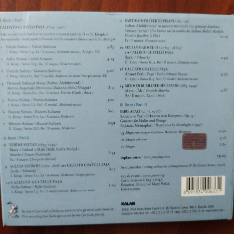 Sultan Portreleri / Emre Arıcı / Prag Senfoni Oda orkestrası -  2004 Türkiye  Basım  2. El  Digipak CD  Albüm+Kitapçıklı