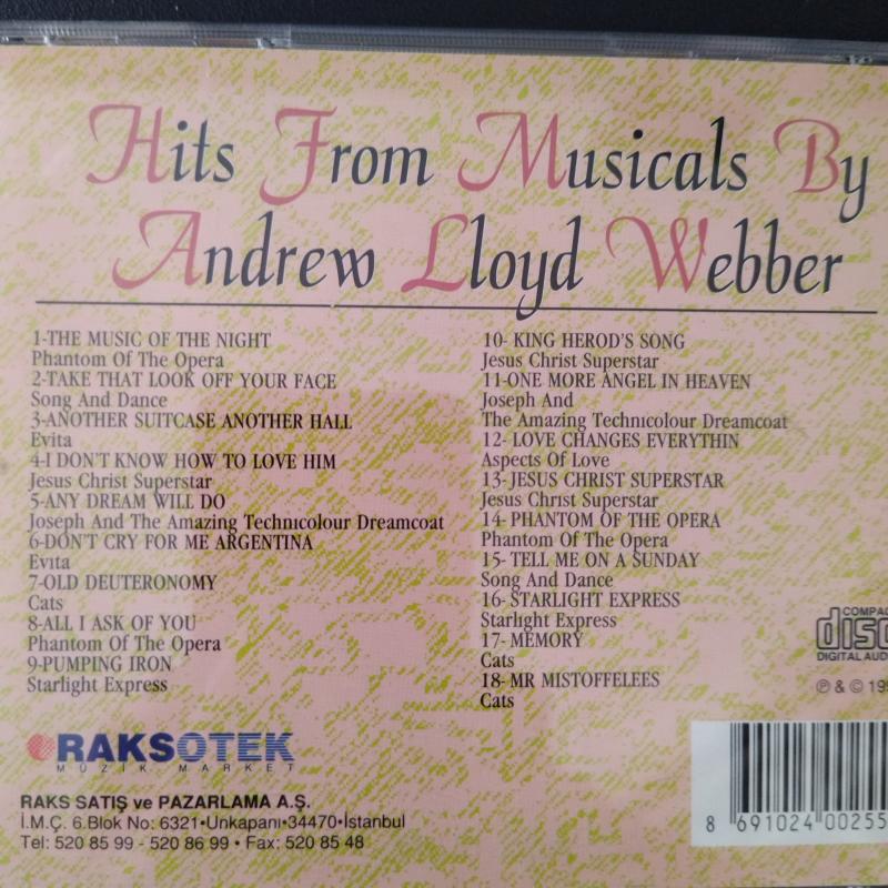 Hits From Musicals By Andrew Lloyd Webber -  1995  Türkiye   Basım - 2. El CD Albüm