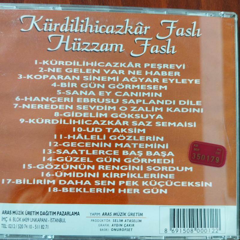 Kemal Gürses  – Kürdilihicazkar Hicazkar Hüzzam Faslı -    1994 Türkiye   Basım - 2. El CD Albüm