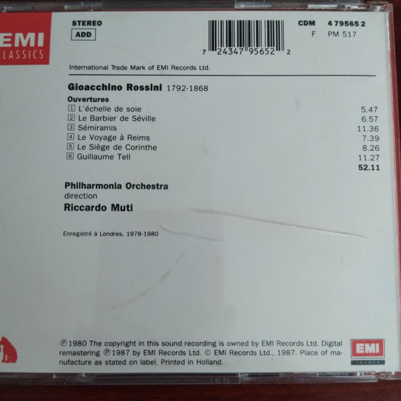 Rossini Ouvertures / Riccardo Muti - Hollanda Basım -  2. El CD Albüm