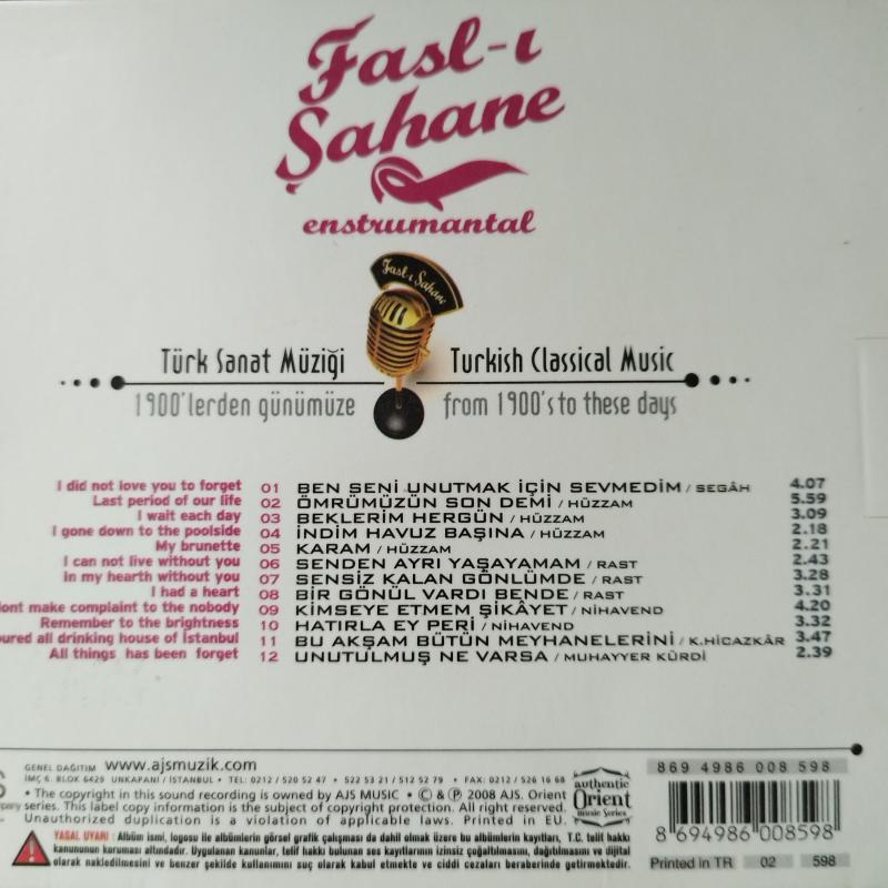 Fasl-ı Şahane – Enstrumantal - volume 4  -   2008 Türkiye Basım - 2. El CD Albüm