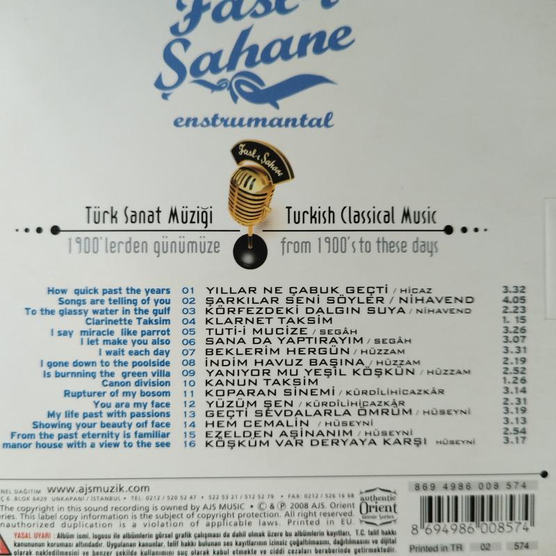Fasl-ı Şahane – Enstrumantal - volume 2  -   2008 Türkiye Basım - 2. El CD Albüm