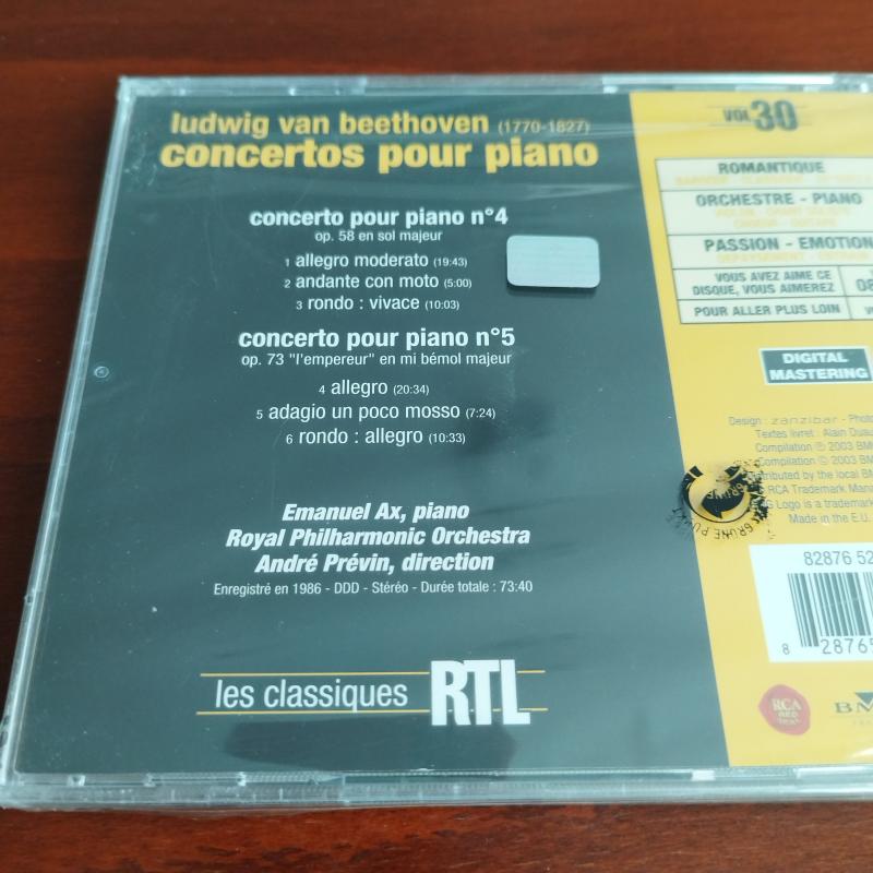 Beethoven Concertos / concerto n*5’’I empereur ’’ concerto n*4 -2003 Türkiye Avrupa Albüm/Jelatinli