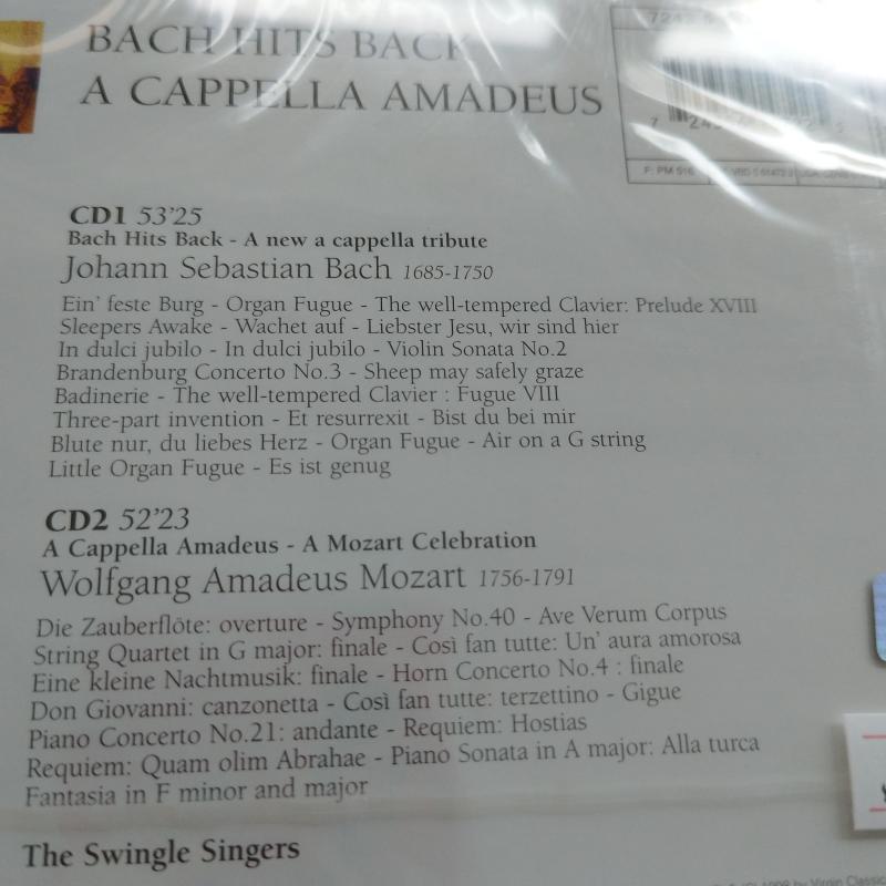 The Swingle Singers ‎– Bach Hits Back - A Cappella Amadeus  - Açılmamış Ambalajlı 2xCD Albüm