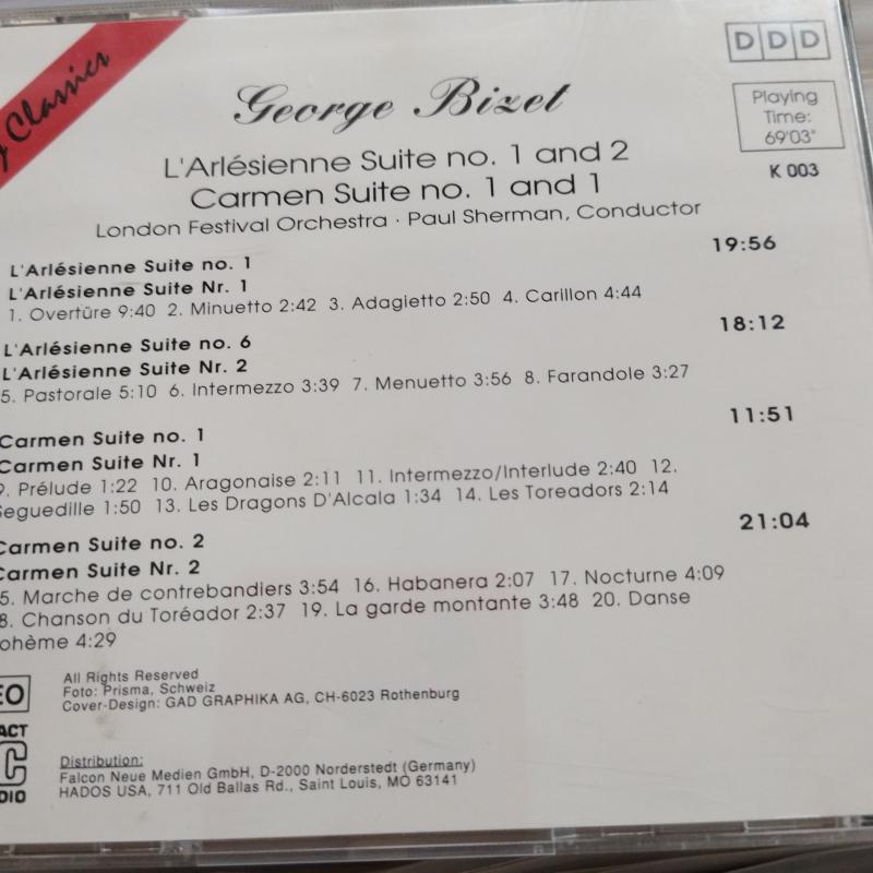 George Bizet / L’Arlesienne Suite no.1+2 -  1992 Avrupa Basım - 2. El  CD Albüm