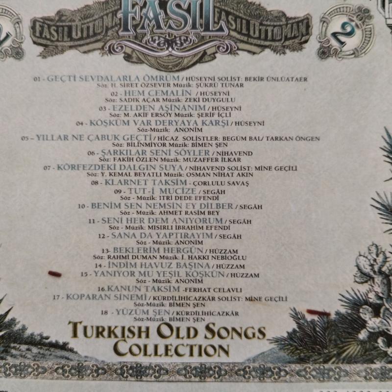 Fasil 2 - Turkish Old Songs Collection -  2006 Avrupa  Basım - 2. El CD Albüm