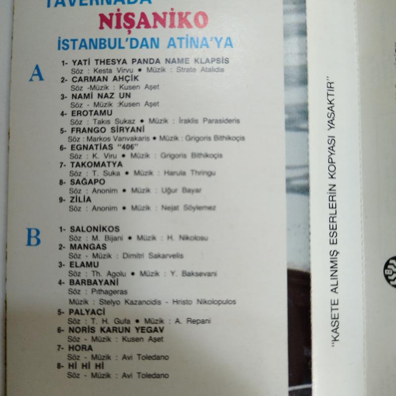 Tavernada Nişaniko / İstanbul’dan Atinaya -  1989 Türkiye Basım 2. El Kaset