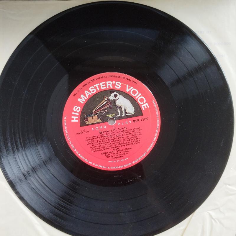 Beniamino Gigli – Neapolitanische Lieder - 1961 İngiltere Basım 10’’ Plak Albüm