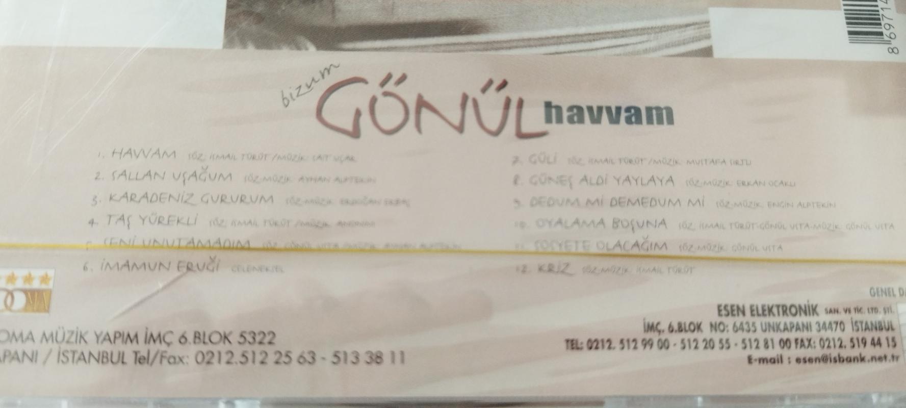 bizum Gönül Havvam  –    Türkiye Basım   CD  Albüm / Jelatinli
