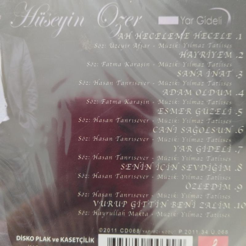 Hüseyin Özer / Yar Gideli –   2011 Türkiye Basım  CD  Albüm / Jelatinli