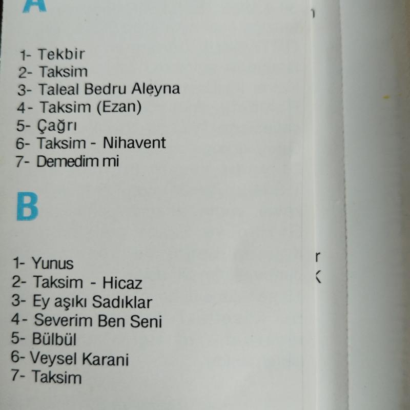 Dergah / Ney Soloları Enstrümantal  – 1993 Türkiye Basım 2. El  Kaset