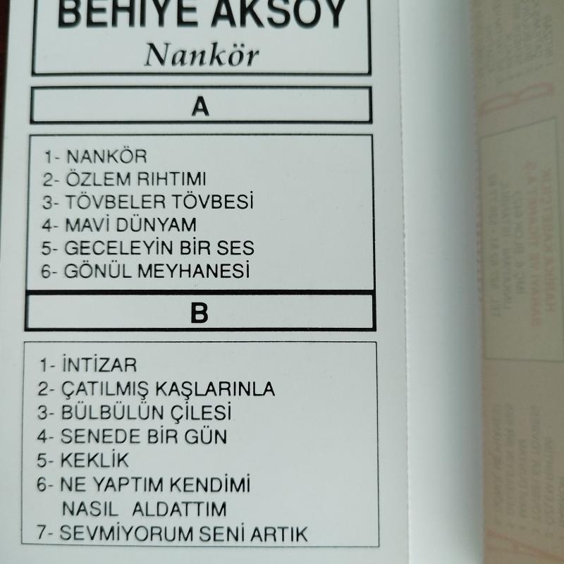 Behiye Aksoy / Nankör - 1986 Türkiye Basım 2. El Kaset