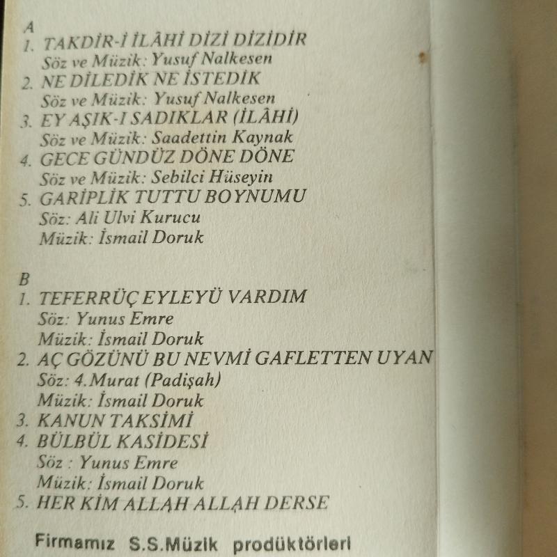 İSMAİL BÜLBÜL Hoca’dan Münâcât-Kasideler ve İlahiler - Türkiye Basım 2. El Kaset ( Kağıt Baskı)