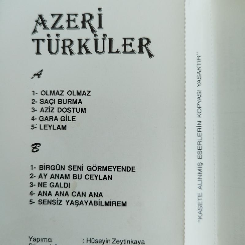 Azeri Türküler  - 1993 Türkiye Basım 2. El Kaset