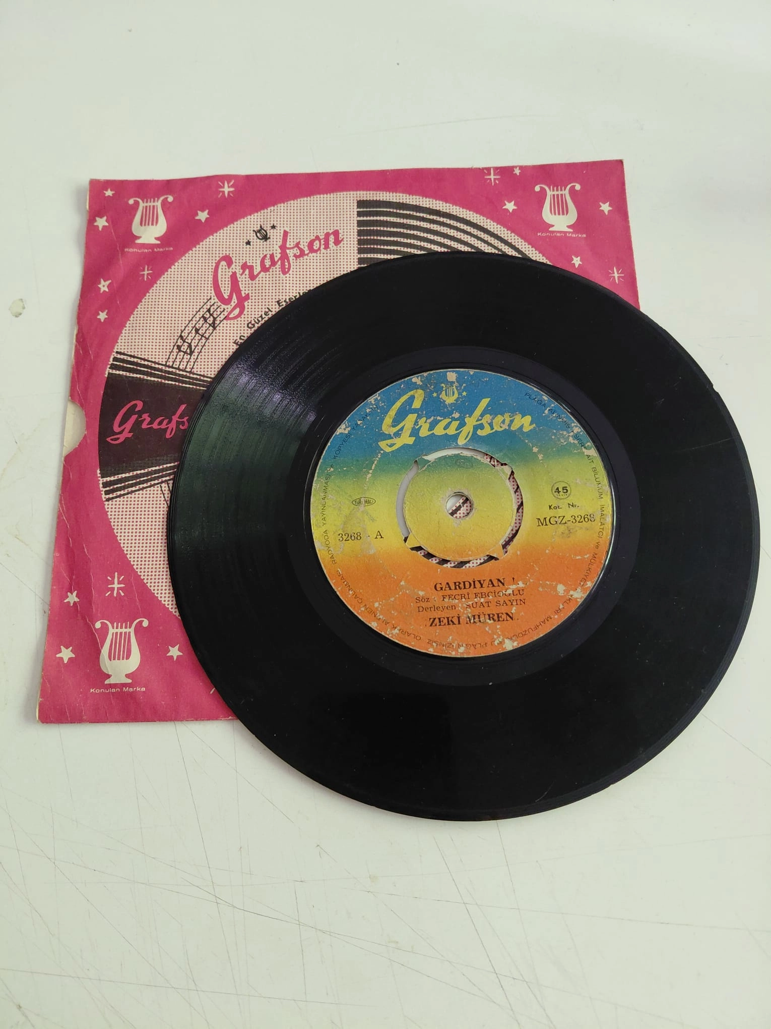Zeki Müren –  Gardiyan / Yalnızım Yalnız  - 1965 Türkiye  Basım 45lik Plak-2.el
