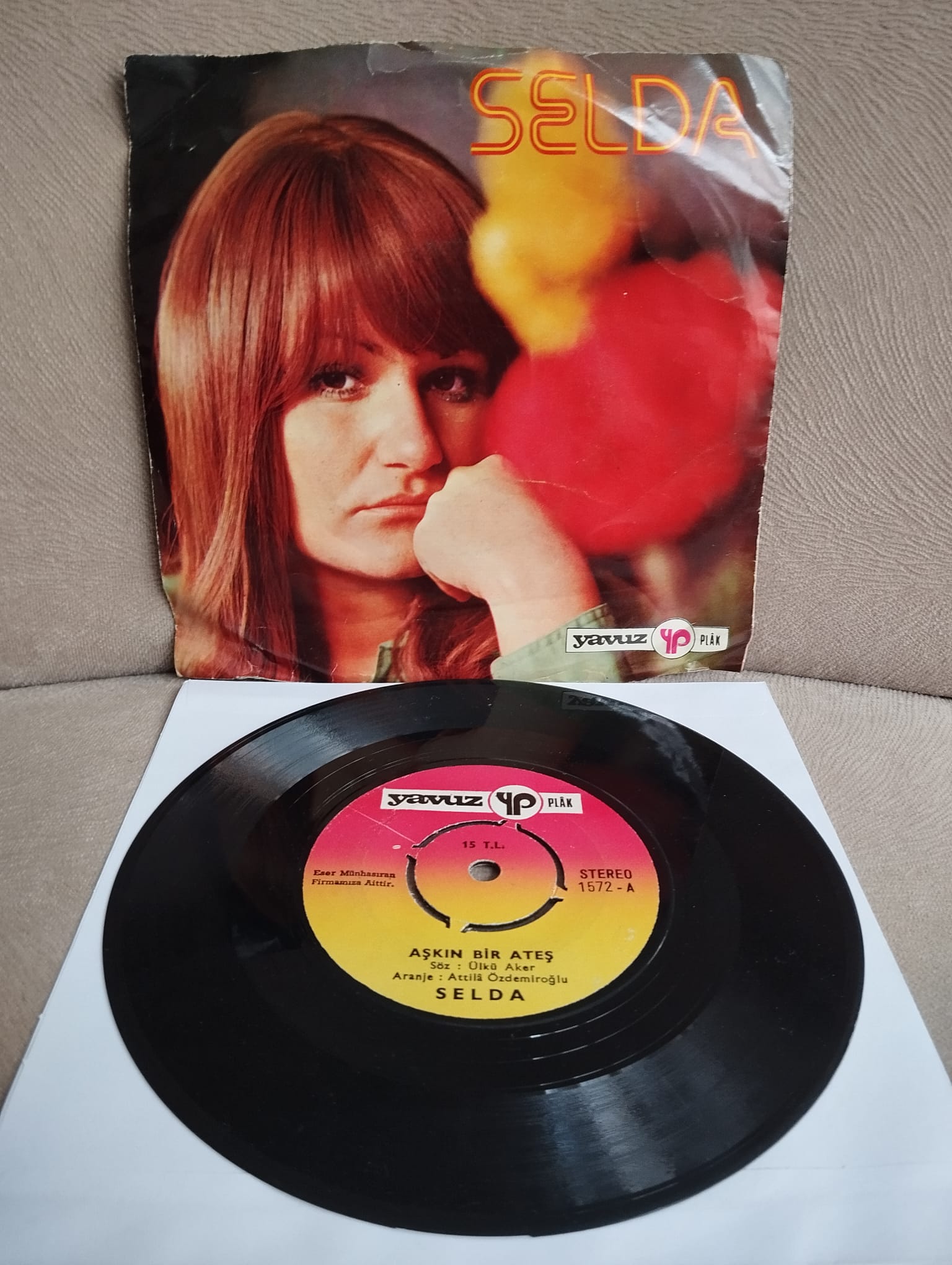Selda – Aşkın Bir Ateş / O Günler -  1975 Türkiye Basım 45 lik Plak-2.EL