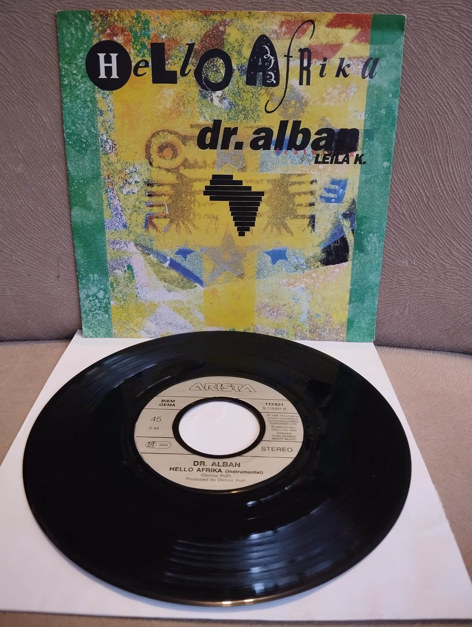 Dr. Alban Featuring Leila K.  – Hello Afrika  - 1990 Almanya Basım 45lik Plak