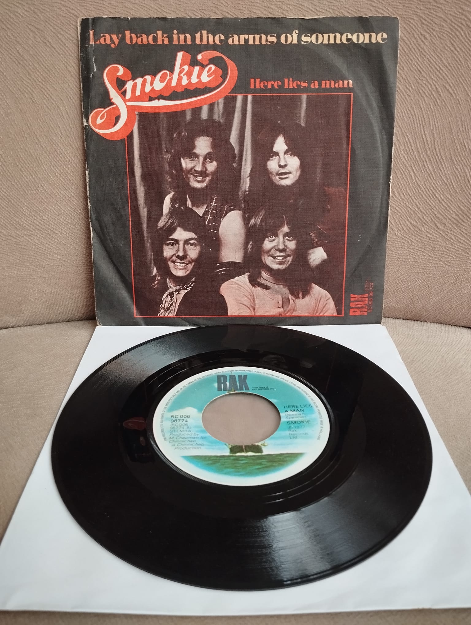 SMOKIE  – Lay Back In The Arms Of Someone - 1983 Hollanda Basım 45lik Plak-2.el