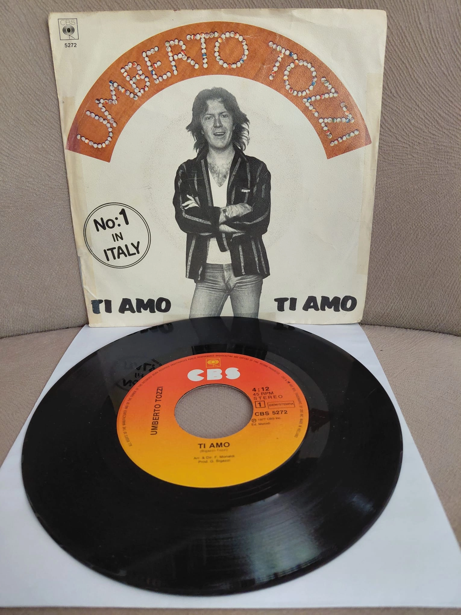 Umberto Tozzi  – Ti Amo  - 1977  Hollanda Basım 45’lik  Plak