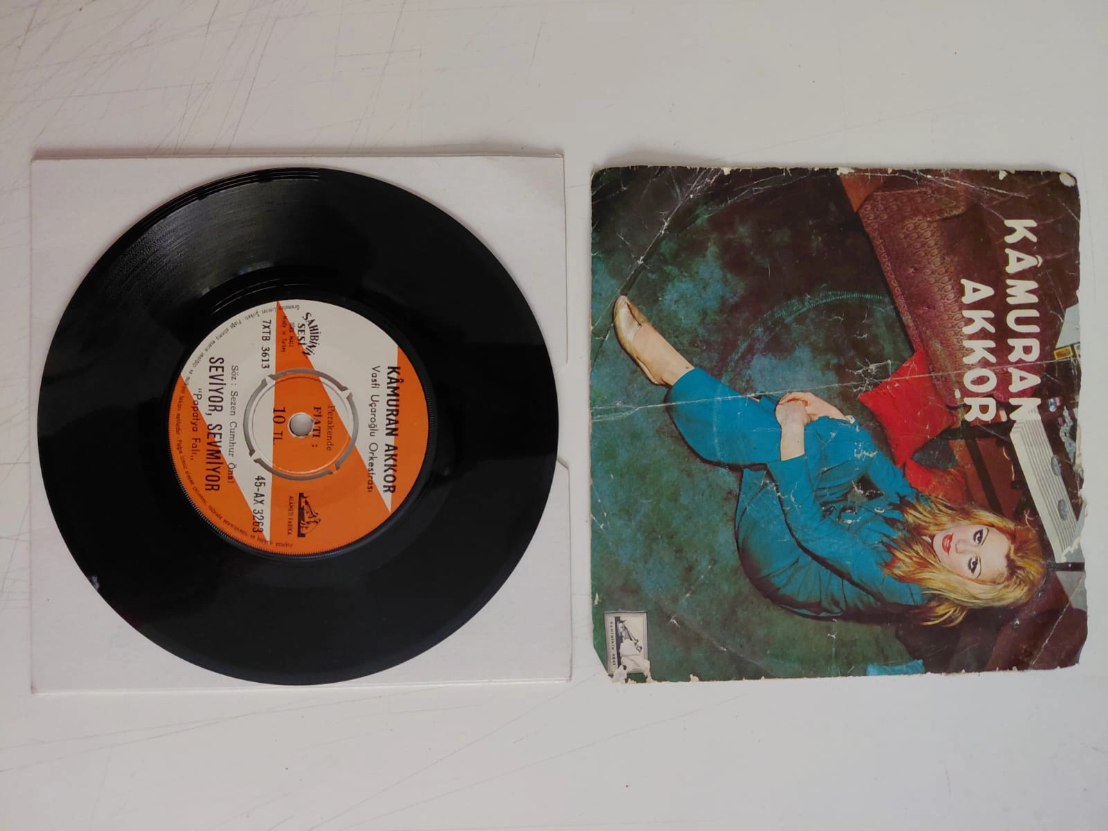 Kamuran Akkor ‎– Seviyor, Sevmiyor / Selam Size Aşıklar - 1968 Türkiye Basım 45’lik Plak-2.el