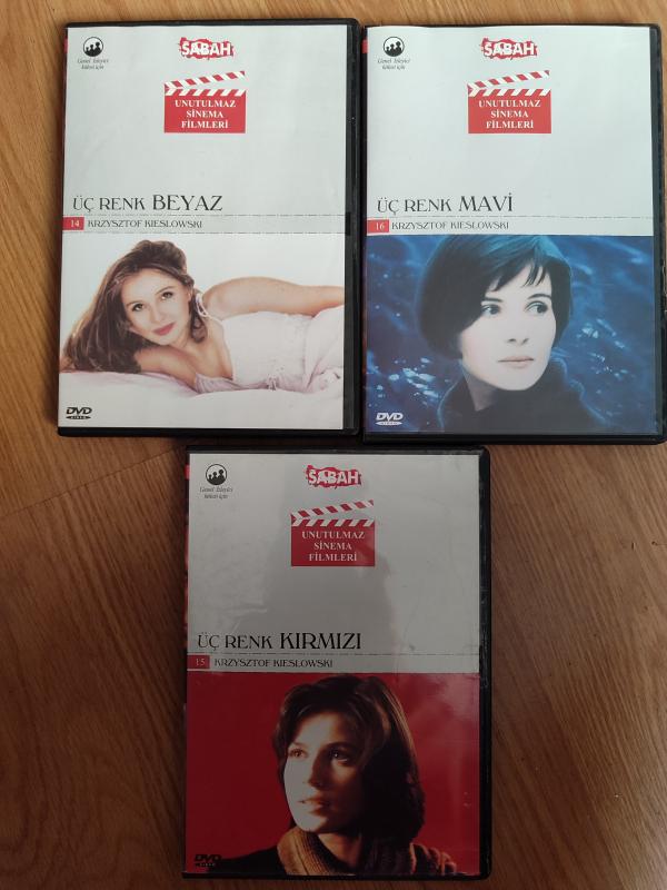 Krzysztof Kieslowski Üç Renk üçlemesi / Mavi - Beyaz -Kırmızı -Sabah Serisi - 2. El  DVD Film