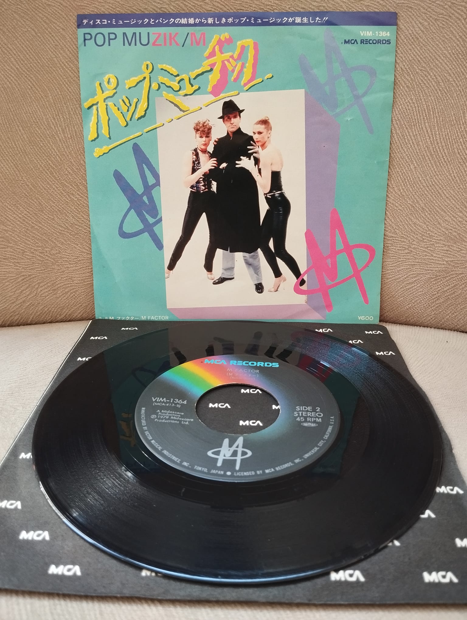 M   – Pop Muzik  -  1979  Japonya Basım 45’lik Plak-2.EL