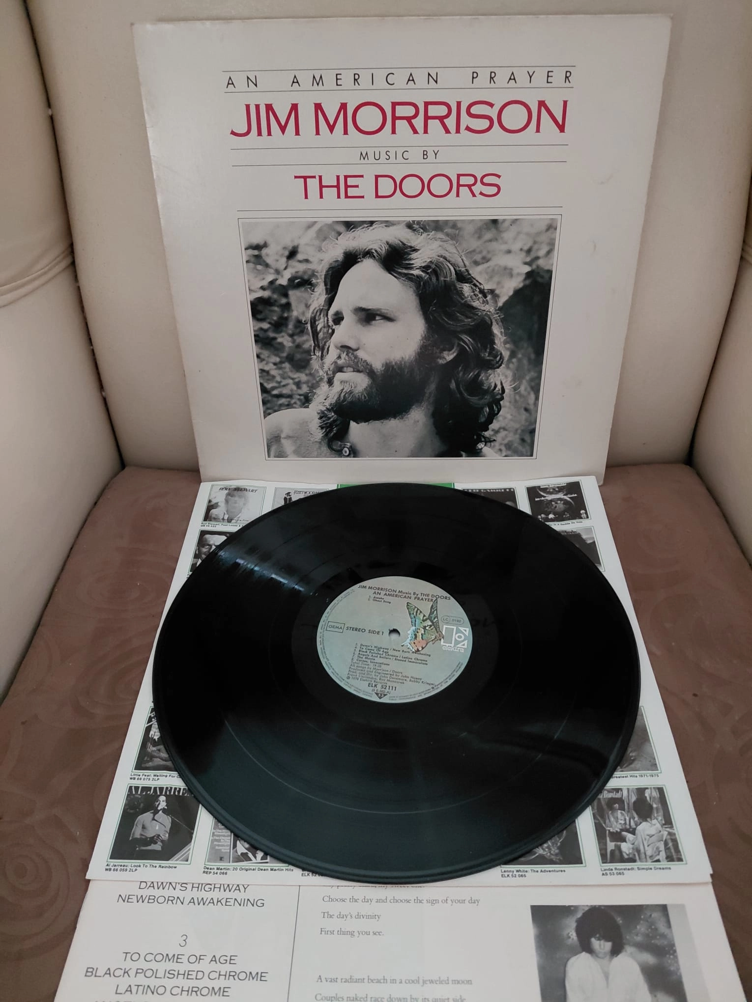 Jim Morrison Music By The Doors – An American Prayer - 1978 Almanya Basım Albüm - LP Plak