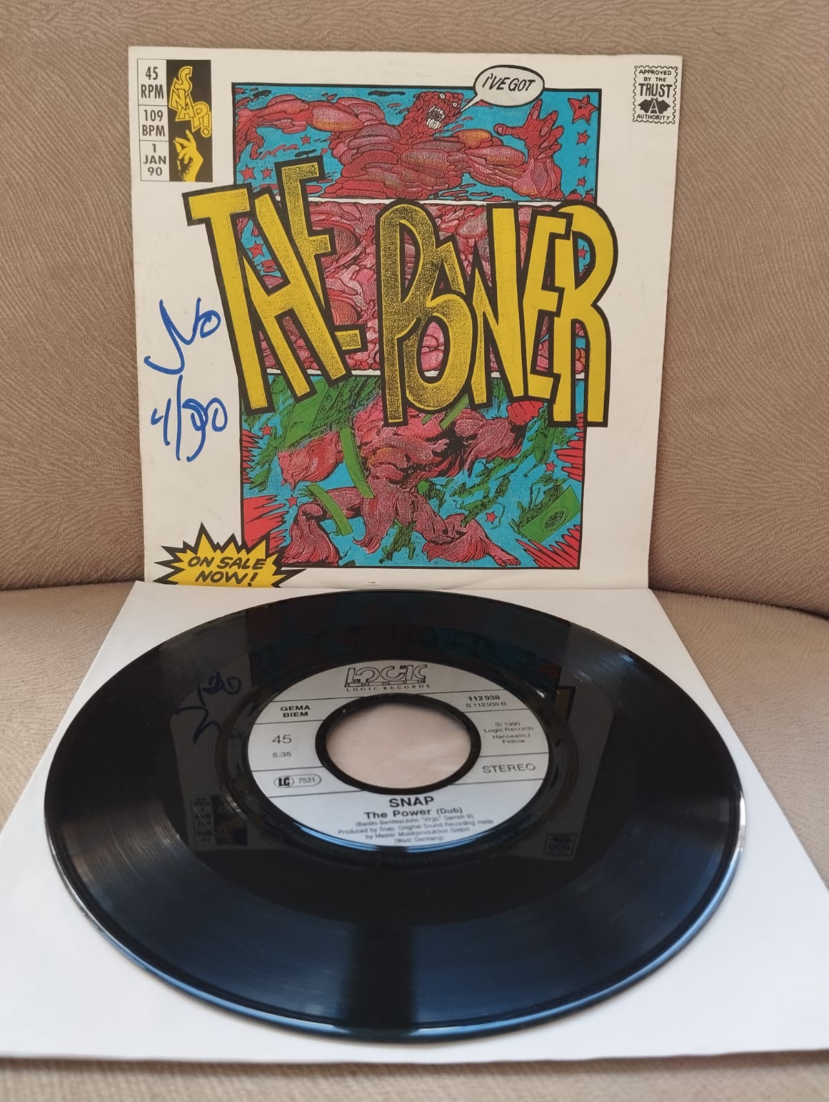 SNAP - The Power -  1990 Almanya Basım 45lik Plak-2.EL