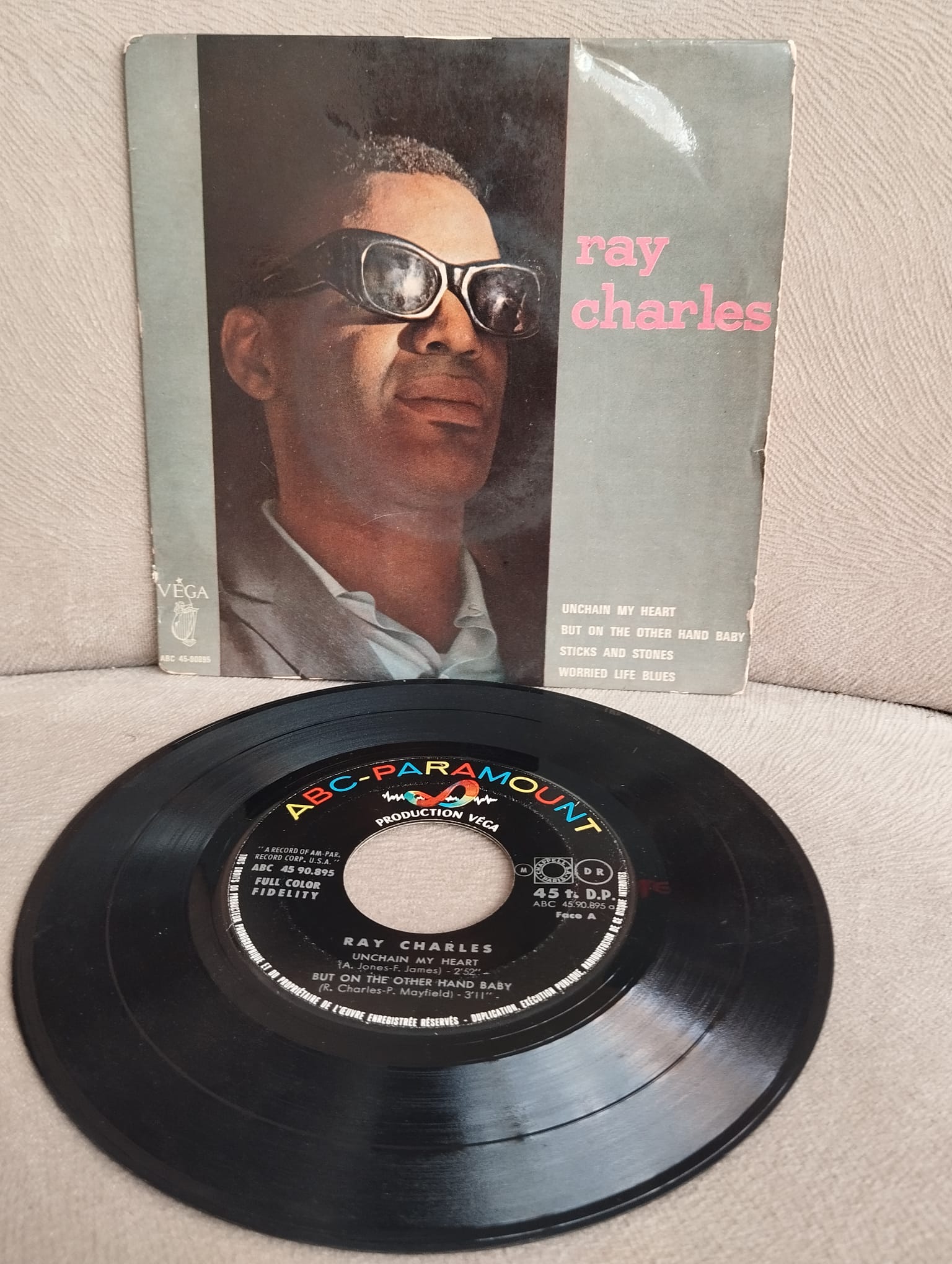 Ray Charles – Unchain My Heart - 1962 Fransa Basım 4 Parçalık 45 Lik EP Plak