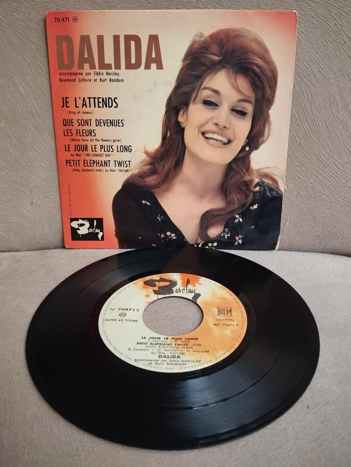 Dalida – Je L’attends   - 1962 Fransa Basım EP 45lik Plak
