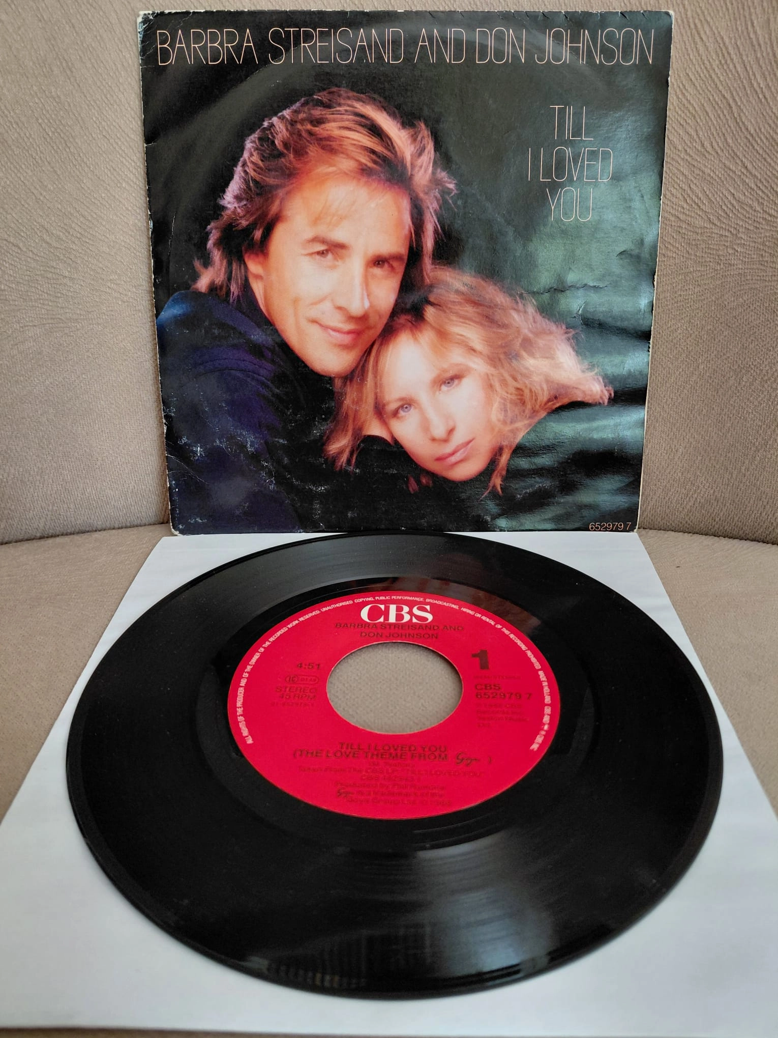 Barbra Streisand And Don Johnson – Till I Loved You - 1988 Hollanda Basım 45’lik Plak-2.el
