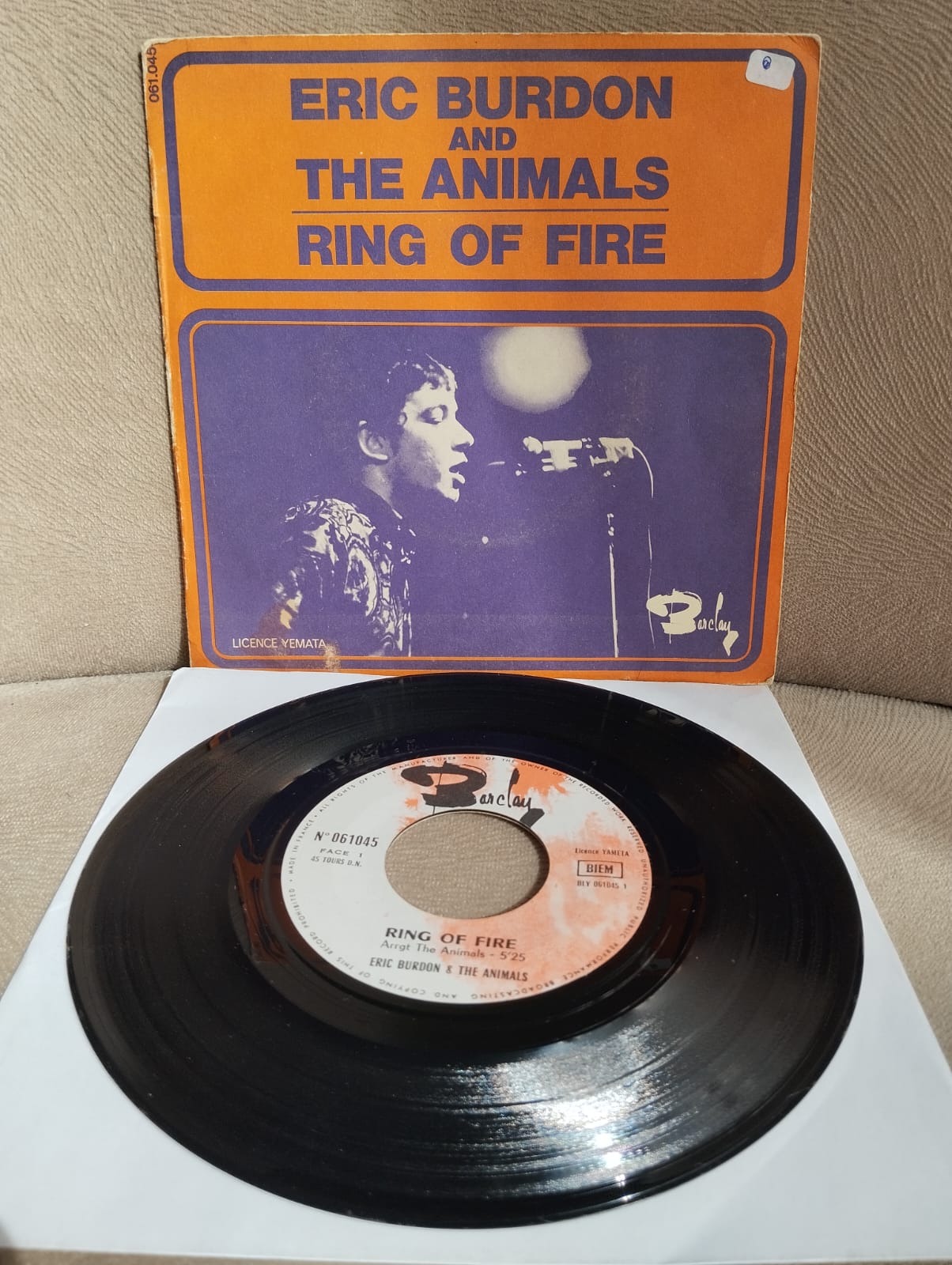 Eric Burdon And The Animals  – Ring Of Fire - 1969 Fransa Basım 45 lik Plak-2.EL