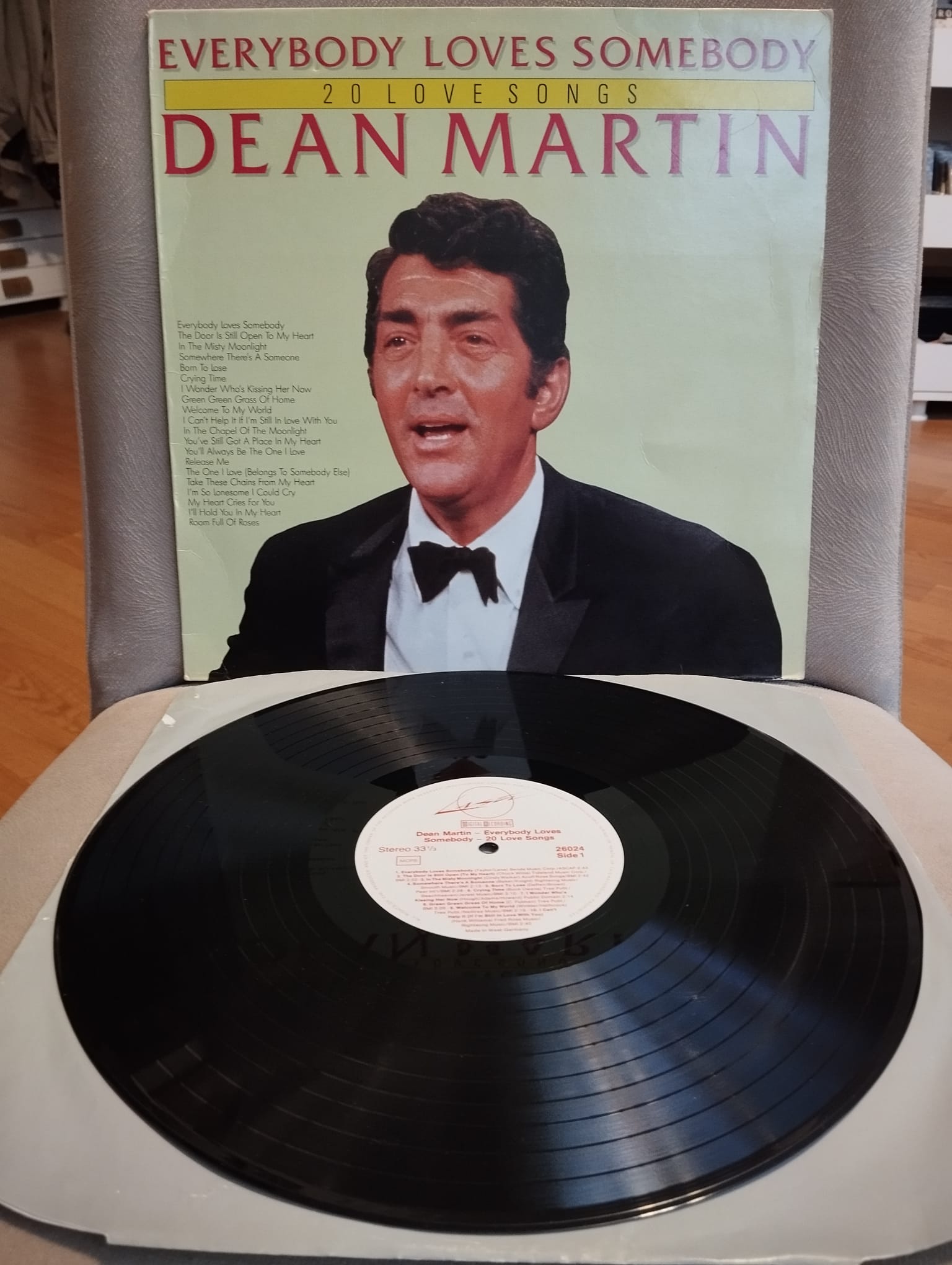 Dean Martin – Everybody Loves Somebody (20 Love Songs) - Almanya Basım 33 lük Plak - Lp Albüm