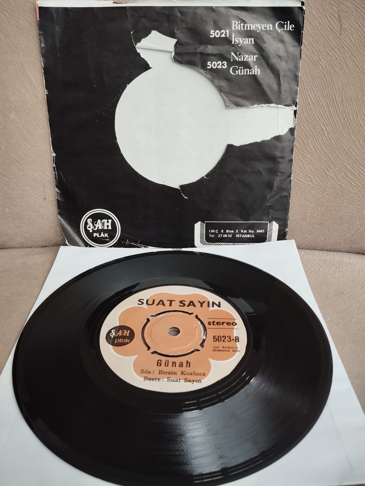 Suat Sayın – Nazar / Günah - Türkiye Basım  45 lik Plak